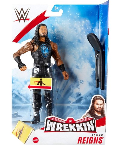 WWE Wrekkin Series 7 Roman Reigns 6 in Action Figure with Punching Action Gripping Hands and Bendable Chair Accessory Poseabl...