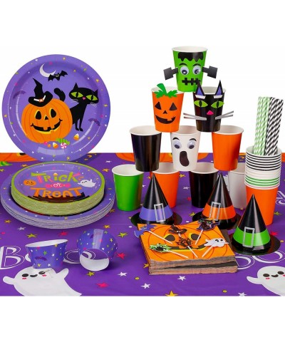 Halloween Party Supplies for 24 Halloween Party Decorations Includes Tablecloth Pumpkin Party Plates Witch Hat Table Centerpi...