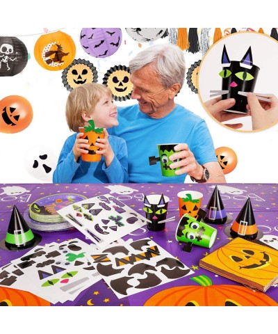 Halloween Party Supplies for 24 Halloween Party Decorations Includes Tablecloth Pumpkin Party Plates Witch Hat Table Centerpi...