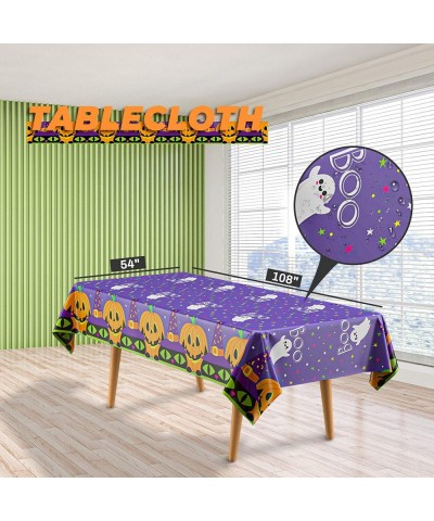 Halloween Party Supplies for 24 Halloween Party Decorations Includes Tablecloth Pumpkin Party Plates Witch Hat Table Centerpi...