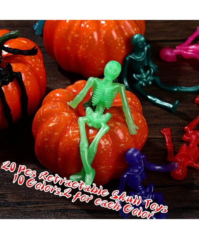 20 Pieces Stretchy Skeleton Set Halloween Party Favors with 10 Colors for Halloween Birthdays Easter Egg Basket Stuffers Good...