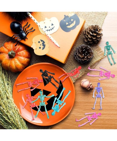 20 Pieces Stretchy Skeleton Set Halloween Party Favors with 10 Colors for Halloween Birthdays Easter Egg Basket Stuffers Good...