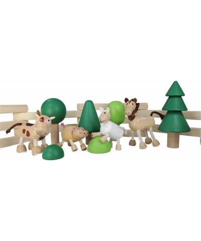 Bendable Farm Wooden Animal Toys (Set of 4) | Early Education Development Farm Wooden Toy Animals for Kids | Fun Montessori S...