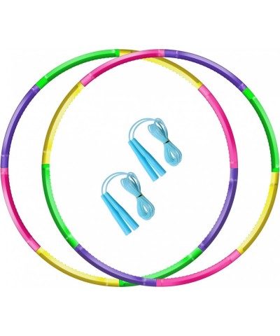 Generic 2 Pack Kids Hoola Hoops and Jump Rope Detachable Weighted Size Adjustable Hoop Toys for Kids Star Pattern Design Part...