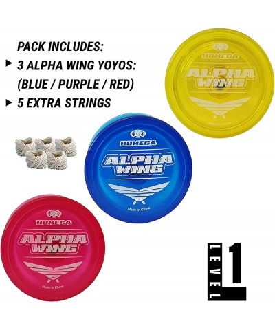 3X Alpha Wing Yoyo Fixed axle yo-yo Designed for Beginner. String Trick Play and Fixed axle Enthusiasts! (Transparent) $27.22...