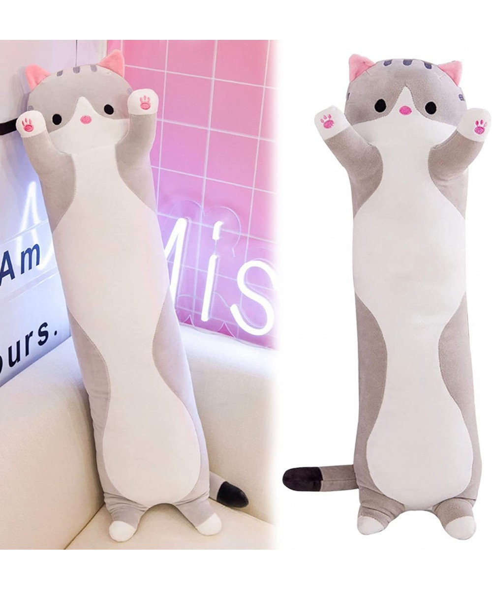 Long Cat Plush Pillow 90cm Soft Stuffed Kitten Pillow Throw Sleeping Hugging Doll Cushion Toy Decoration Gift for Boys Girls ...