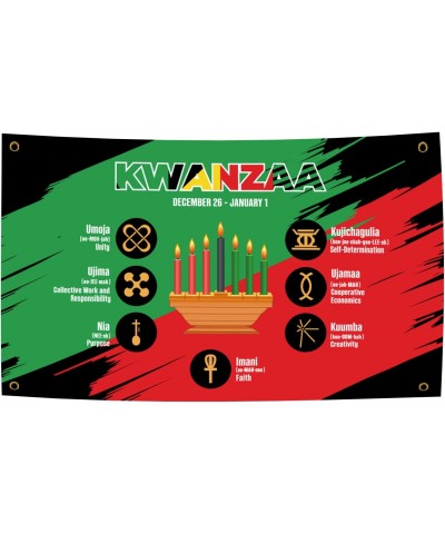 Happy Kwanzaa Banner Backdrop Party Decoration Supplies - African Heritage Holiday Kwanzaa 7 Principles Banner Indoor Outdoor...