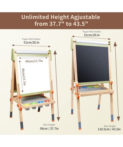 Art Easel for Kids Double-Sided Magnetic Easel for Children with Whiteboard & Chalkboard Deluxe Standing Easel for Toddler wi...