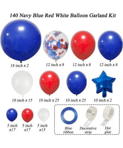 140pcs Red White and Blue Balloon Garland Kit Patriotic Balloon Arch for 4th of July Decorations Baseball Nautical Party $21....