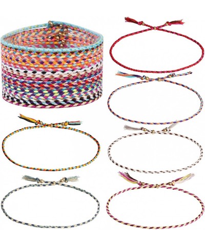 24 Pieces Woven Friendship Bracelets Handmade Braided Friendship Bracelet with a Sliding Knot Closure for Kids Party Favors $...