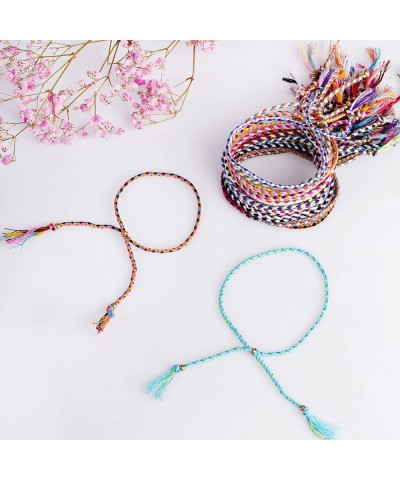 24 Pieces Woven Friendship Bracelets Handmade Braided Friendship Bracelet with a Sliding Knot Closure for Kids Party Favors $...