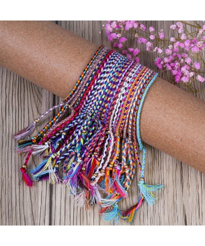 24 Pieces Woven Friendship Bracelets Handmade Braided Friendship Bracelet with a Sliding Knot Closure for Kids Party Favors $...