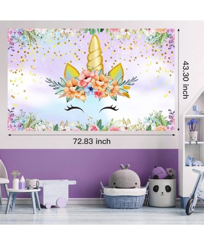 Unicorn Birthday Party Decorations Set Unicorn Happy Birthday Supplies Includes Unicorn Watercolor Backdrop Table Covers Late...