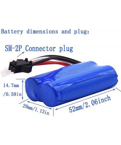 7.4V 600mAh Li-ion Rechargeable Battery Compatible with Some Gel Water Ball Blaster and WPL C24 D12 RC Truck / D12 Battery 2 ...