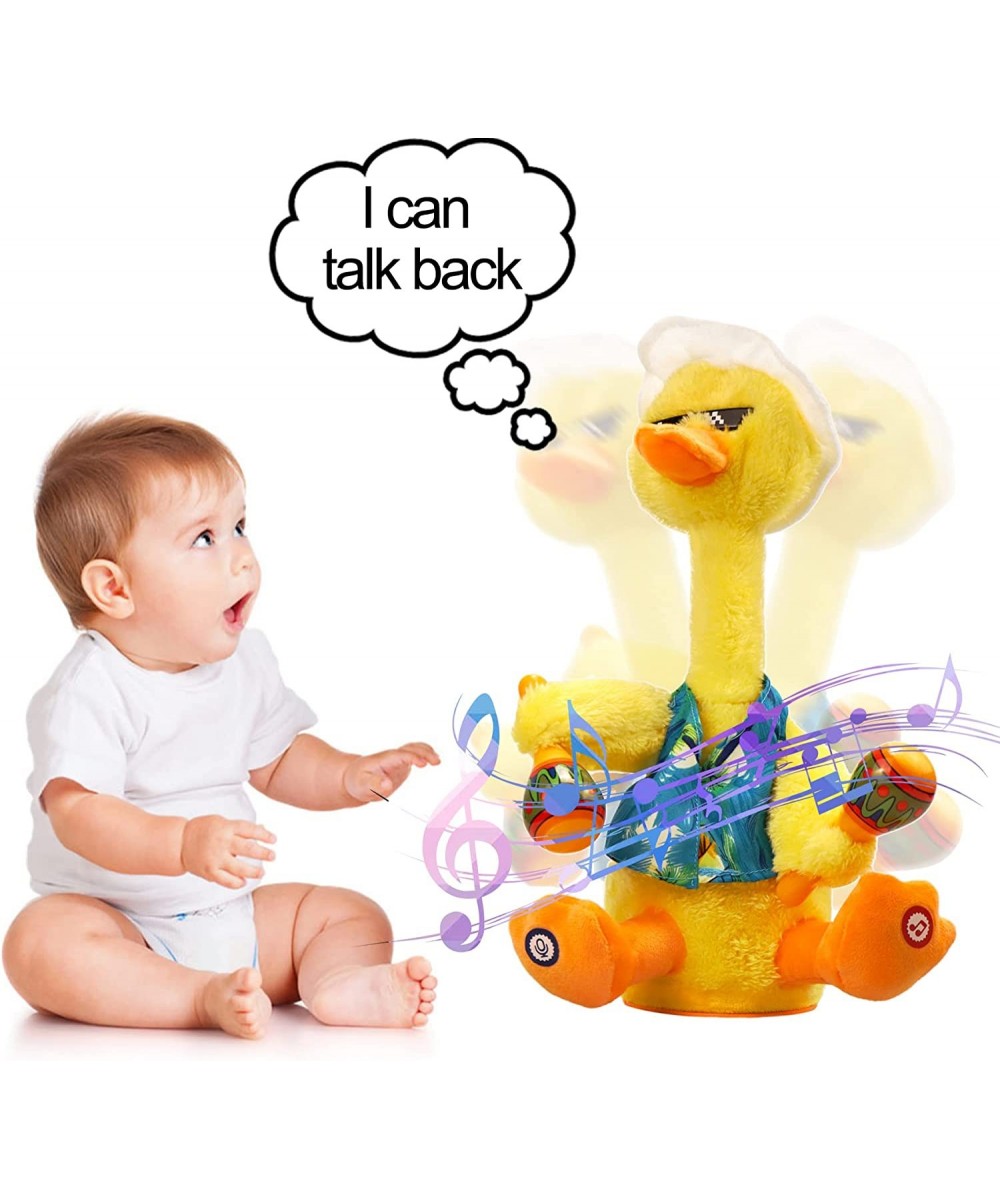 Talk Back Duck Toy Electric Dancing Light Up Rattles Baby Toys Talking Toy Repeats What You Say Wriggle Dancing Duck Singing ...