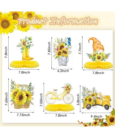 9 Pieces Sunflower Centerpieces for Tables Sunflower Party Decorations Sunflower Honeycombs Centerpieces Sunshine Sun Flower ...