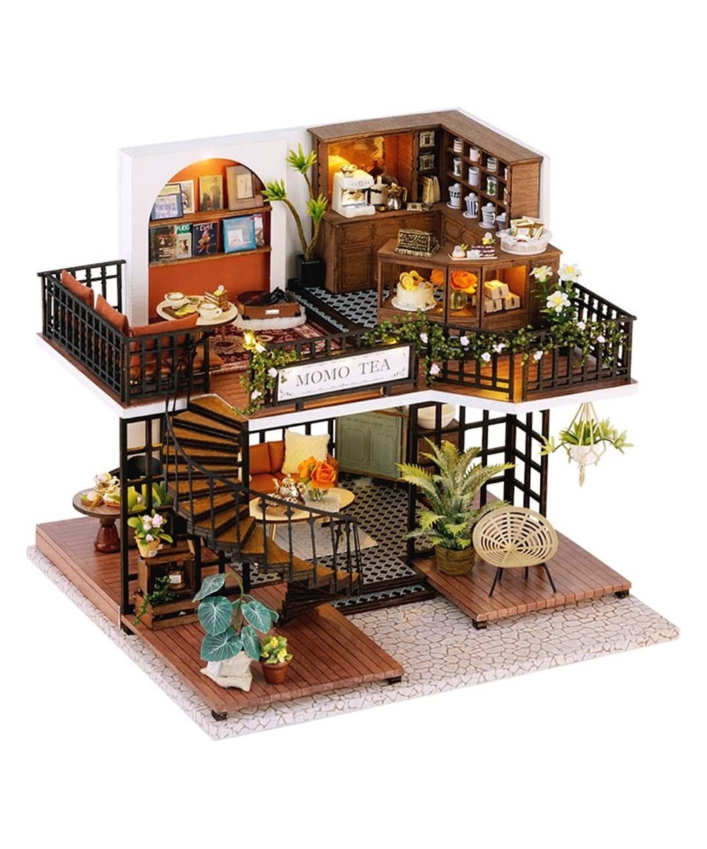 Dollhouse Miniature with Furniture Kit Handmade DIY House Model for Teens Adult Gift (Forest Teashop) $60.41 Dollhouses