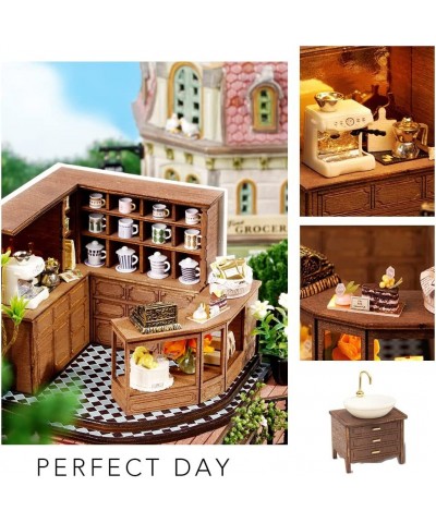 Dollhouse Miniature with Furniture Kit Handmade DIY House Model for Teens Adult Gift (Forest Teashop) $60.41 Dollhouses