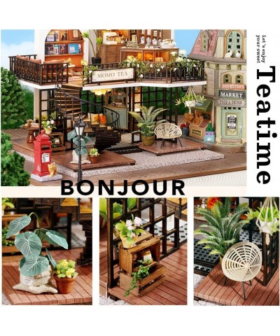 Dollhouse Miniature with Furniture Kit Handmade DIY House Model for Teens Adult Gift (Forest Teashop) $60.41 Dollhouses