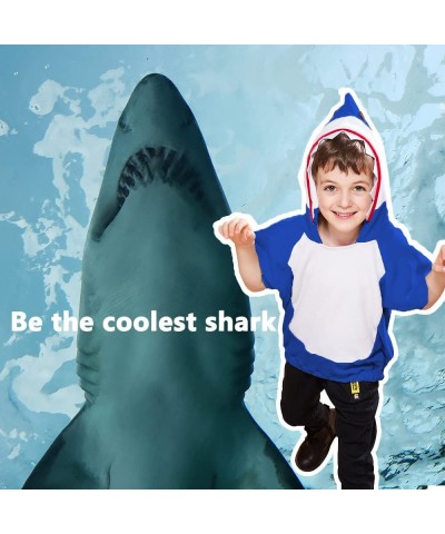 Shark Short Hoodie for Kids Boys Toddler Shark Costume Halloween Animal Outfit Short Sleeve $49.10 Kids' Costumes