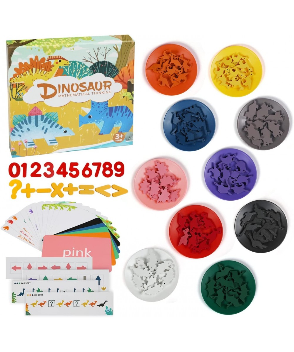 Counting Dinosaurs Toys with Matching Sorting Plates Number Color Recognition STEM Educational Toys for 3 4 5 Year Old Presch...