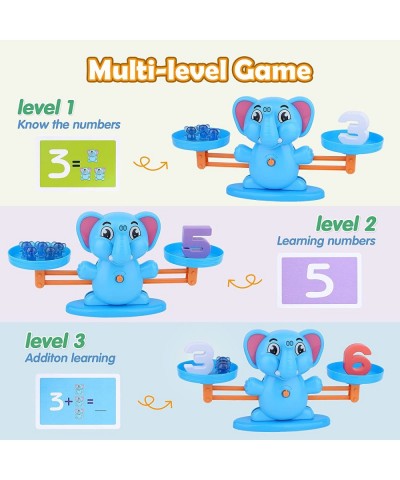 Elephant Balance Game Toy STEM Educational Math Number Balance Game Learning Counting Number Toy with Little Elephants Number...