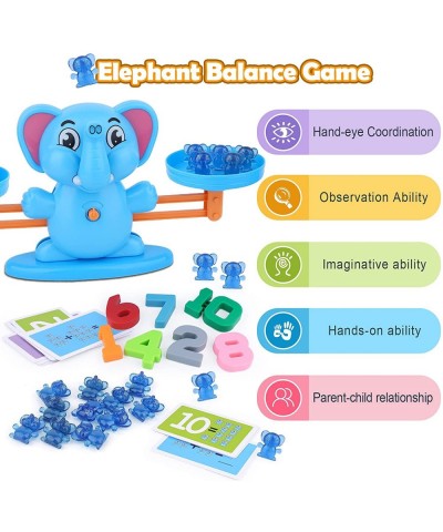 Elephant Balance Game Toy STEM Educational Math Number Balance Game Learning Counting Number Toy with Little Elephants Number...