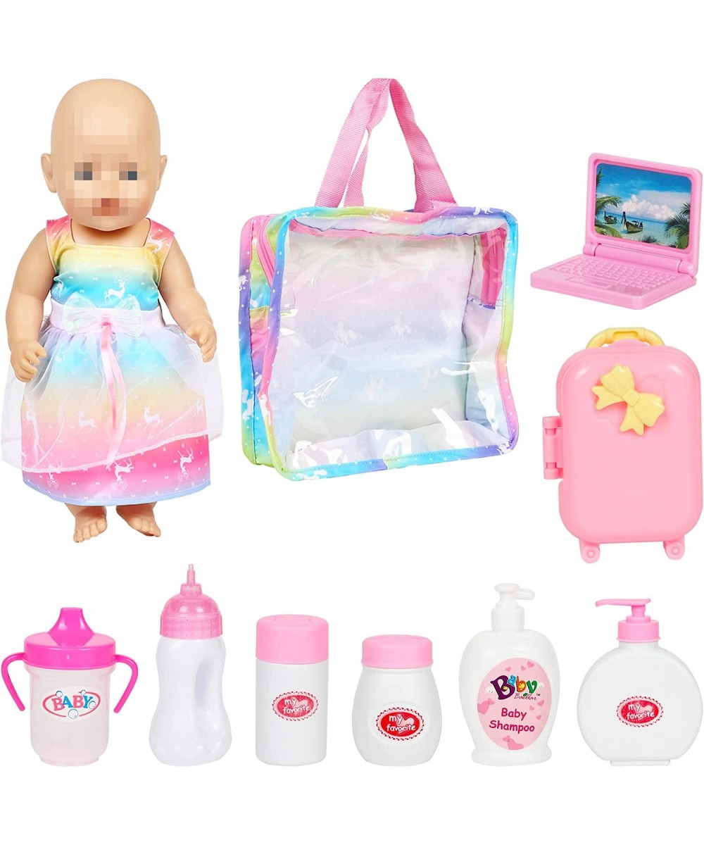 10 Pieces Baby Doll Care Set Doll Feeding and Changing Accessories Set Baby Doll Accessories in Bag Without Doll $24.66 Dolls