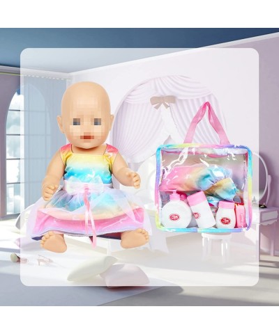 10 Pieces Baby Doll Care Set Doll Feeding and Changing Accessories Set Baby Doll Accessories in Bag Without Doll $24.66 Dolls