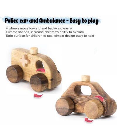 Unpainted Wooden Vehicle Cars for Toddlers Handmade in Vietnam (Police car and Ambulance) $28.28 Kids' Play Ambulances