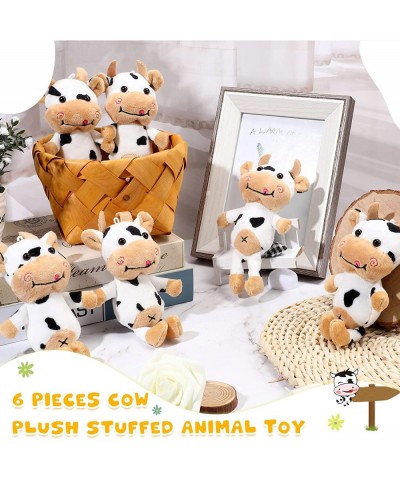 6 Pieces Cow Plush Keychain Stuffed Animal Toy 4 Inches Cute Animal Plush Spotted Cow Toy Small Kawaii Decorative Cow Doll fo...