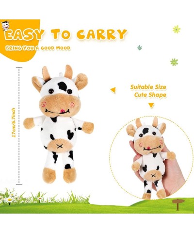 6 Pieces Cow Plush Keychain Stuffed Animal Toy 4 Inches Cute Animal Plush Spotted Cow Toy Small Kawaii Decorative Cow Doll fo...