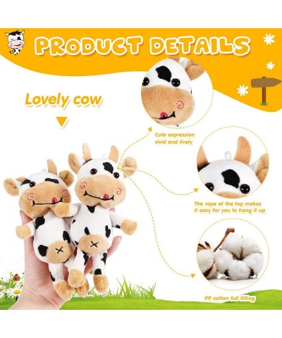 6 Pieces Cow Plush Keychain Stuffed Animal Toy 4 Inches Cute Animal Plush Spotted Cow Toy Small Kawaii Decorative Cow Doll fo...