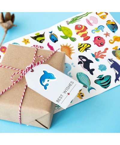 Cute Ocean Sea Animal Adhesive Stickers Tropical Fish Shark Stickers 890 Count for Boys Girls Birthday Invitations Envelopes ...