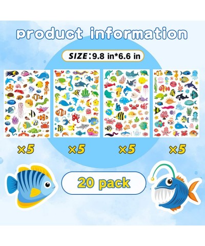 Cute Ocean Sea Animal Adhesive Stickers Tropical Fish Shark Stickers 890 Count for Boys Girls Birthday Invitations Envelopes ...