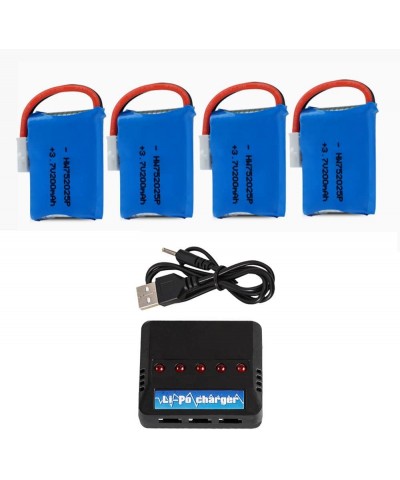 3.7V 200mAh Li-Po Battery for RC Drone Battery 4 Pack with 5-in-1 Smart Charger $31.12 Hobby Remote & App Controlled Vehicle ...