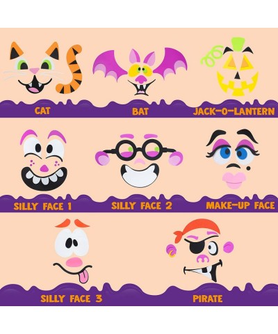 16 Pcs Halloween Pumpkin Decoration Foam Stickers 3D Pumpkin Face Stickers Decorating Halloween Decoration Craft Kit for Hall...