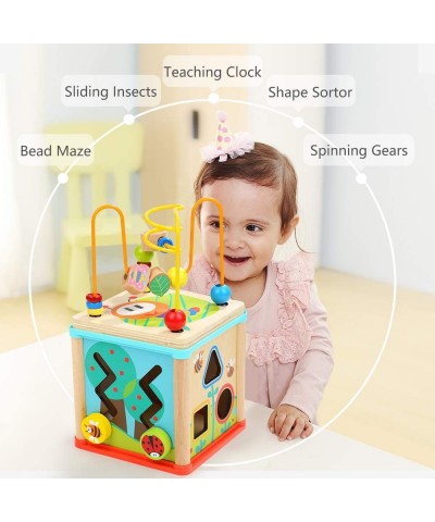 Activity Cube Toys for 1 Year Old Boy Girl Montessori Wooden Toys for Toddlers One Year Old First Birthday Gift Baby Toy for ...