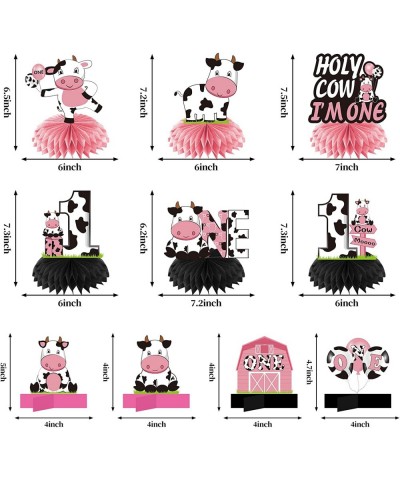 Holy Cow I'm One Birthday Decorations Girls Cow First Birthday Honeycomb Centerpiece Party Supplies Baby 1st Birthday Cow The...