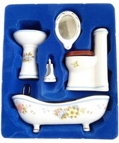 Dollhouse Bathroom Set 1/12 Scale Toilet Ceramic Miniature Furniture Accessories $37.44 Dollhouse Accessories