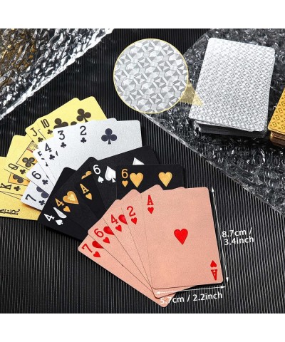 4 Decks Playing Cards Foil Poker Cards Deck of Cards 24 K Gold Foil Poker Cards Gold Playing Cards Foil Waterproof Playing Ca...