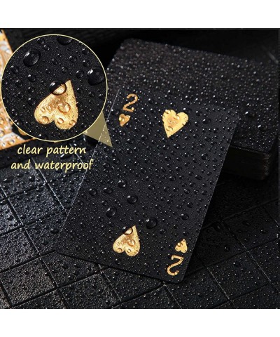 4 Decks Playing Cards Foil Poker Cards Deck of Cards 24 K Gold Foil Poker Cards Gold Playing Cards Foil Waterproof Playing Ca...