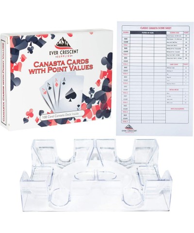 Canasta Cards with Point Values Tray and Score Pads Set. Includes 2 Deck of Cards Revolving Holder and 50 Scoring Sheets. $44...