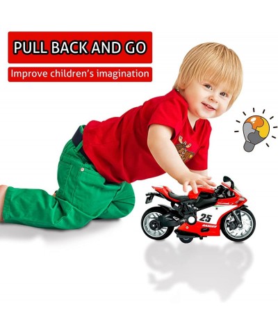 Toy Motorcycle Pull Back Motorcycle Toy with Sounds and Lights 1:12 Scale Motorcycle Model Toy for Kids Pull Back Vehicle for...