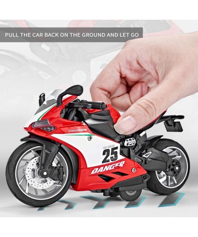 Toy Motorcycle Pull Back Motorcycle Toy with Sounds and Lights 1:12 Scale Motorcycle Model Toy for Kids Pull Back Vehicle for...