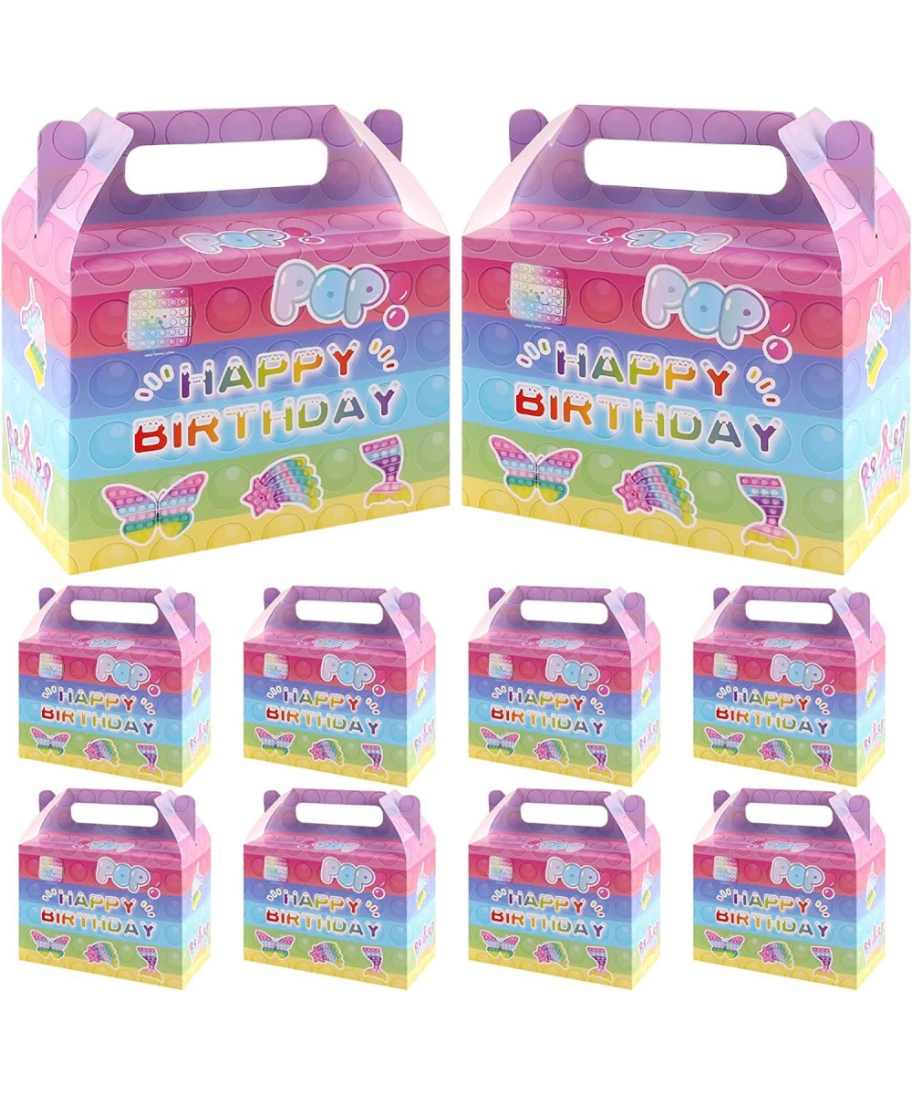 Pop Birthday Party Favors Supplies for Kids 16 Pcs Push Pop Bubble Print Gift Bags Goodie Box for Girls Theme Decor Candy Goo...