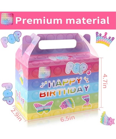 Pop Birthday Party Favors Supplies for Kids 16 Pcs Push Pop Bubble Print Gift Bags Goodie Box for Girls Theme Decor Candy Goo...