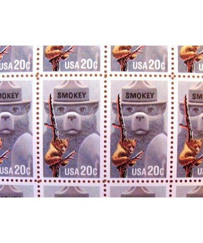 Smokey the Bear Full Sheet of 50 - 20 Cent Stamps Scott 2096 $24.86 Collectibles Display & Storage