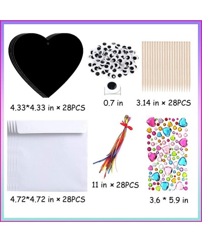 28 PCS Valentines Day Gifts Crafts for Kids Rainbow Magic Scratch Heart Valentine Cards & Art for Kids Create Magic Color Scr...