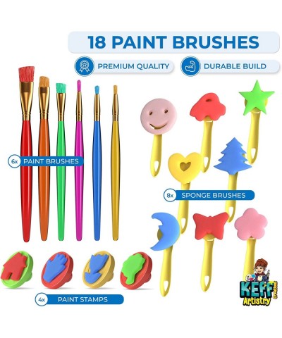 Kids and Toddler Paint Set - 30 Piece Painting Set for Toddlers with Non Toxic Washable Tempera Finger Paint Brushes Palette ...